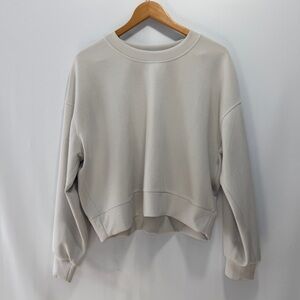 Lululemon Perfectly Oversized Cropped Crew Cream colour *Softstreme size 8